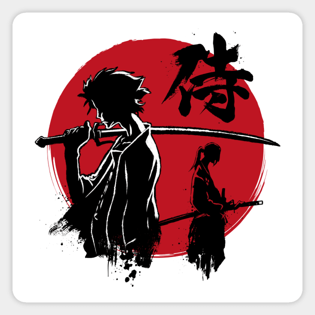 Mugen and Jin sumi e Sticker by DrMonekers